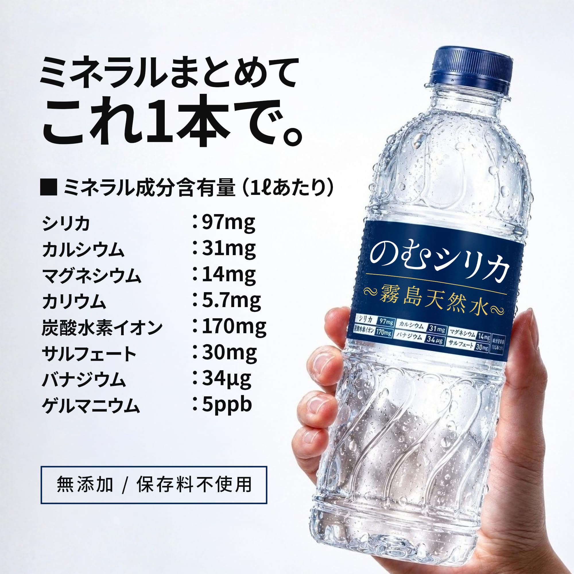 Amazon.co.jp: のむシリカ シリカ水 500ml×24本 天然水 シリカ 97mg/L